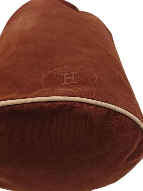 Hermes Polochonmimil Shoulder Bag Brown Canvas Drawstring - Picture 7 of 16